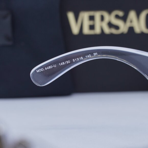 Versace VE4480U 148/30 Oval Sunglasses – Crystal/Green with Silver Mirror main image 9